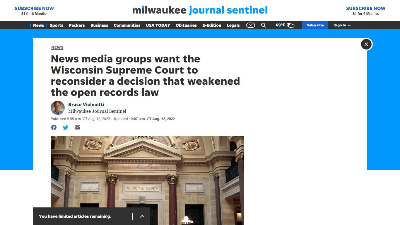 News media join request that Supreme Court reconsider records decision